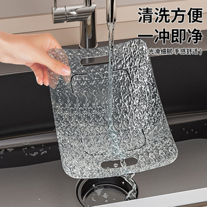 Transparent Cream Fruit <b>Tray</b> <b>Large</b> Capacity Stackable Household <b>Plastic</b> <b>Tray</b> Simple Style Living Room Decor - Product Image 2