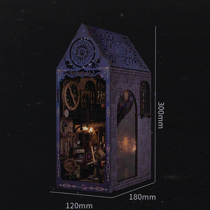 IIECREATE SL-25 Style <span class=keywords><strong>Mini</strong></span> Toy Magical Research Society DIY Book Nook LED Light Miniature Wood Doll House - Product Image 5