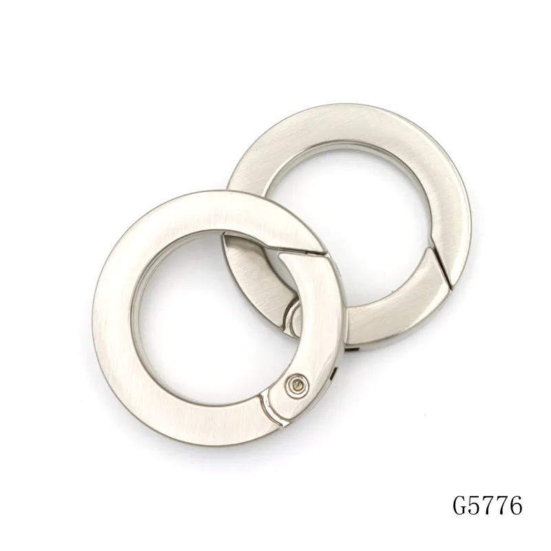 new size brushed plating nickel spring O gate ring clasp key chain clasp fittings