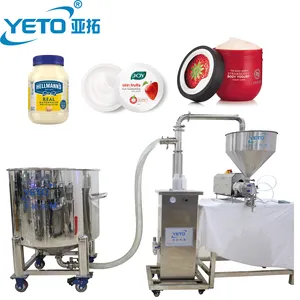 YETO-200ml 500ml 1kg 5kg Food Grade Bottle Bucket Filling Machine With Feeding Pump Mayonnaise Chocolate Cosmetic Cream Filler