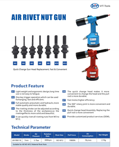 Pop Avdel Same quality OEM Optional LM-90611P Pneumatic <b>Rivet</b> Nut <b>Gun</b> Applicable to M3-m12 Nuts of All Materials Non -Quick - Product Image 2