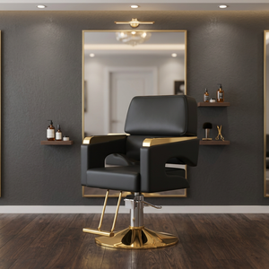 Synthetic Leather Swivel Barber Chair Adjustable Recline Salon Styling Chair for Beauty Spa - Product Image 3