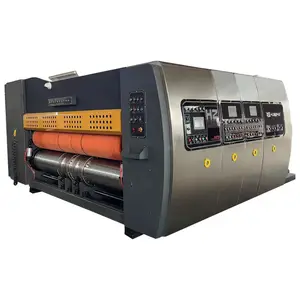 Máquina automática de corte e vinco de papelão ondulado de 2 cores para impressão flexográfica e máquina de corte e vinco