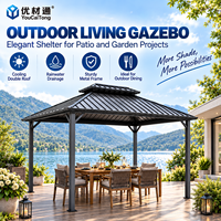 Pergola de jardin extérieure de luxe en aluminium à toit rigide, vente directe fabricant pour patios et gazebos