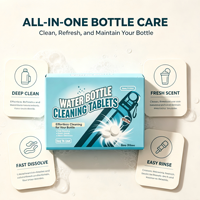 Tablettes nettoyantes puissantes pour bouteilles d'eau, biodégradables, multi-surfaces, pour bouteilles en acier inoxydable et verrerie