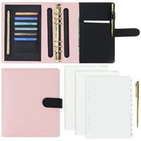 A6 Leder Ring Binder Fly Leaf Tagebuch Planer mit Karten fächern & elastischen Stifts ch laufe 45 gefütterte Blätter für Büro-/Schul geschenk