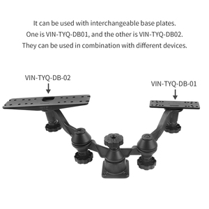 VINmounts Dual <b>Plate</b> <b>Side</b> Mount Fish Finder Swivel Arm Mount 360 Adjustable Eco-Friendly Marine Aluminum Bracket - Product Image 5