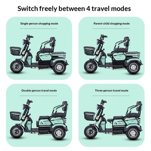 Nouveau modèle de tricycle électrique standard national, mini-<span class=keywords><strong>scooter</strong></span> électrique d'assistance pour adultes, idéal pour le transport familial et les trajets domicile-école des enfants - Product Image 3