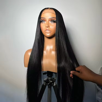 Cheveux humains indiens bruts de densité 180% Invisible 13X6 HD perruque frontale en dentelle droite Real HD perruques avant en dentelle pour les femmes noires