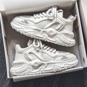 Zapatillas Blancas Casuales de Verano para Hombre, Estilo Moderno con Suela Gruesa, Ligeras y Versátiles para Deportes y Correr - Product Image 5