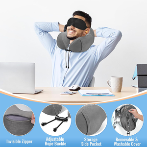 Nuovo <span class=keywords><strong>cuscino</strong></span> per il collo avvolgente di lusso portatile in Memory Foam <span class=keywords><strong>cuscino</strong></span> da viaggio per il volo - Product Image 3