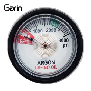 Factory Direct Sales 3000PSI Argon Gas Pressure Gauge With Black Rubber