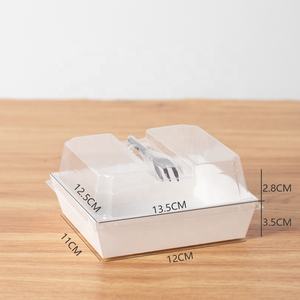 Boîte à pâtisserie jetable de qualité alimentaire, acceptant la personnalisation, avec couvercle transparent, plateau en papier, boîte à dessert en kraft, boîte à pâtisserie <span class=keywords><strong>feuilletée</strong></span>, boîte à sandwich - Product Image 4