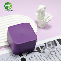 Nouvelle boîte de rangement carrée en plastique PP violet avec couvercle à vis pour gel à ongles, conteneur opaque pour vernis à ongles, vente en gros, vide, 10/30/50 ml