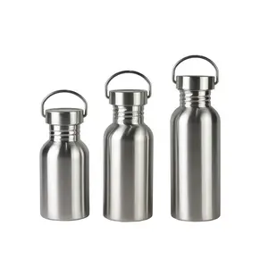 350ml, 500ml, 750ml, 1L custom logo wide mouth stainless steel bpa free sports water bottle metal sipper for gym fitness