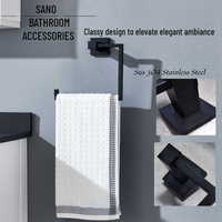 Support mural moderne en acier inoxydable 304 noir pour papier toilette, accessoires de salle de bain, ensembles de quincaillerie / porte-serviettes, patère pour peignoir
