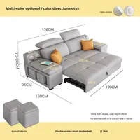 Sofá Cama con Estructura Metálica Modelo 2025, Cama Extraíble, Estilo Moderno y Simple, para Apartamentos Pequeños, Sofá Cama Extensible de Doble Uso