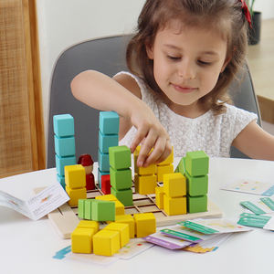 Hot New Product Wooden Small Porters Building Block Diversión Juguetes educativos para edades tempranas Ejercicio Pensamiento lógico Bloques de juguete para niños - Product Image 3