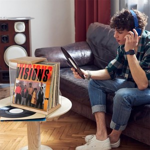 Factory Wholesale Woood Record Magazine Rack Storage Wooden Record Storage Rack for Home Desktop File <b>Book</b> Organization - Product Image 4