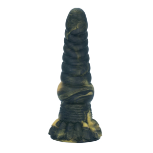 <span class=keywords><strong>Dildo</strong></span> de Silicona Suave con Diseño Trenzado en Negro y Dorado - Product Image 2