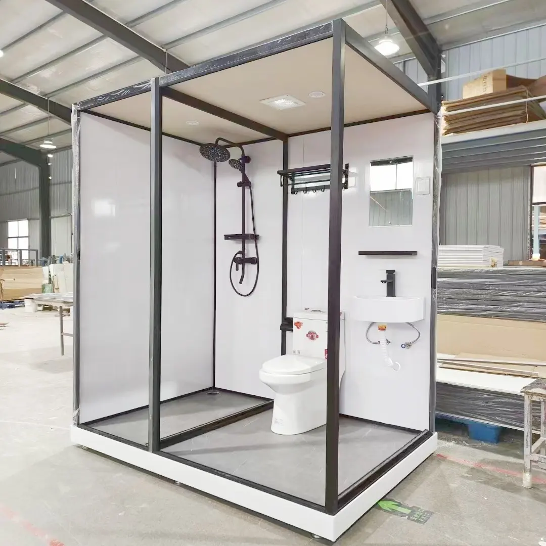ポータブルプレハブバスルームポッドトイレ付き一体型シャワールーム高級ワンピースシャワーハウス