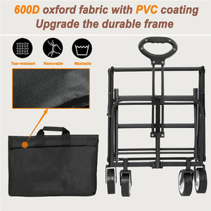 E-RIKE Large Capacity Custom Camping Wagon Shopping <b>Trolley</b> Picnic Heavy Duty Camping Foldable Wagon Cart - Product Image 5