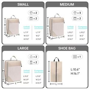 Compression Packing <b>Cubes</b> 4pcs Sets Expandable Storage Travel Luggage Organizers Bags - Product Image 2