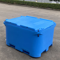 Bac isotherme 660L pour marché de poissons, bac de transport grande capacité pour poissons vivants, idéal pour la présentation, le stockage et le commerce