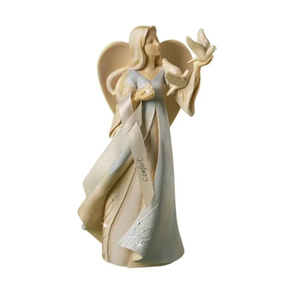 Custom Free pigeons Angel Resin Figurine/Angel statue , 9"