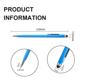 12 צבעים קידום מכירות מותאם אישית Stylus עט מתכת כדור עט עם Stylus
