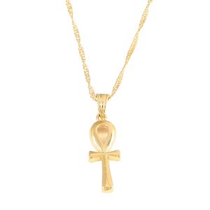 Egiziano Ankh Croce Pendente Della Collana Donna Oro Delle Ragazze di Colore Egitto Geroglifici Dei Monili di Fascini - Product Image 1