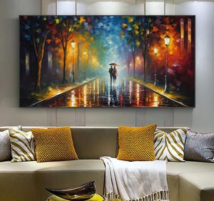 Abstrait <span class=keywords><strong>romantique</strong></span> forêt <span class=keywords><strong>paysage</strong></span> <span class=keywords><strong>peinture</strong></span> à l'huile sur toile grand mur Art coloré arbre <span class=keywords><strong>peinture</strong></span> personnalisé moderne salon décor - Product Image 2