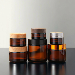 Wholesale <b>Small</b> Honey Glass Jars 5ml 15ml 30ml Clear Round <b>Containers</b> with Black Screw Lids for Lip Balm Sample - Product Image 6