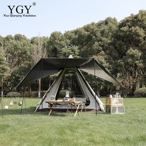 YGY Glamping Ensemble Instantané Étanche Anti-UV Pyramide Tente 2-3 Personnes Famille Camping En Plein Air Une Chambre Structure 4 Saisons Utilisation - Product Image 3
