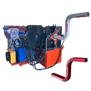 Machine de fabrication de tuyaux de descente et de pliage de gouttières en fer, avec moteur 380V 9.5KW - Product Image 1