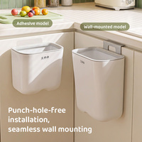 Poubelle murale avec couvercle anti-odeur en PP et ABS, distributeur de sacs poubelles pour cuisine et salle de bain