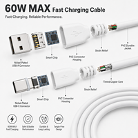 Câble USB C universel, USB A vers C, cordon de charge rapide, 480 Mbps, câble de synchronisation des données, gaine en PVC pour téléphone, tablette