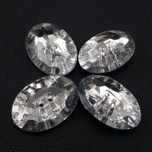 Nút Đính Đá Hình Bầu Dục Chất Lượng Cao Đính Đá Trong Suốt Nút <span class=keywords><strong>Acrylic</strong></span> Kim Cương Hai Mắt Khâu Tay Cho Giày Cưới - Product Image 3