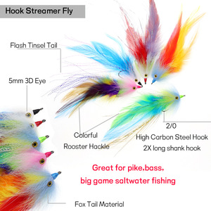 Variedad Classic Minnow Nueva trucha Cabeza de acero Salmón Pike Streamer WY190 Pesca con mosca Moscas Señuelos Cebos para trucha lubina - Product Image 2