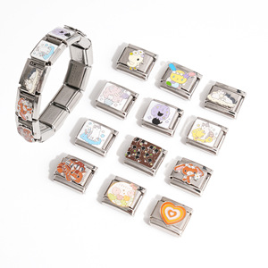 Stainless Steel Modular Bracelet Cartoon Animal Charms DIY Jewelry Set For Men Women Fashion Accessory - Product Image 1