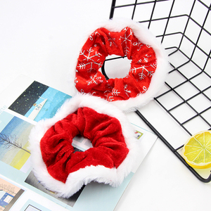 Hoge Kwaliteit Zacht Haaraccessoires Scrunchies Stof Elastische Band Cord Hair Ties Sneeuwpop Kerst Fluwelen Scrunchies Voor Meisjes - Product Image 3