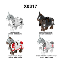 X0317 Soldats Médiévaux Chevaliers Chevaux Briques de Construction Éducatives pour Enfants Mini Figurines Jouet de Montage Juguete
