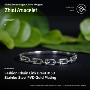 Bracelet à maillons tendance en acier inoxydable 316L plaqué or PVD, bijoux durables et résistants - Product Image 3