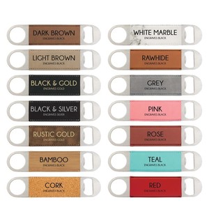 Ouvre-bouteille en cuir et métal, acier inoxydable, rectangulaire, cadeau personnalisé pour les garçons d'honneur, fête de mariage - Product Image 5