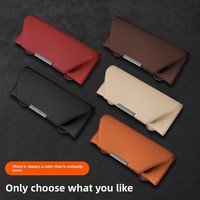 Étui de rangement pour lunettes de voiture, boîte de rangement pour lunettes de soleil, support portable pour lunettes, étui magnétique pour pare-soleil, monture métallique en PU pour femmes