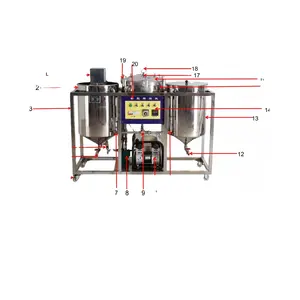 Küçük ölçekli yenilebilir yağ arıtma makinesi ham petrol rafineri makinesi, ticari sebze yağı makinesi rafineri