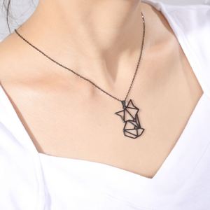 Collier pendentif Myshape Origami Licorne Renard Grue pour Femmes et Filles, en Acier Inoxydable, Chaîne <span class=keywords><strong>de</strong></span> <span class=keywords><strong>Cou</strong></span> Animal, Bijou Cadeau - Product Image 6