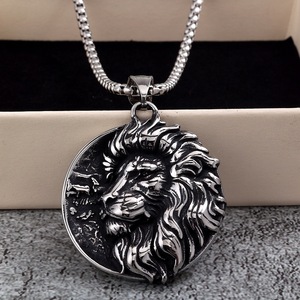 Yunnique-collar con colgante de león de acero inoxidable para hombre, diseño de animales vintage, regalo de ocio, joyería de moda - Product Image 3