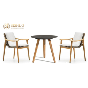 SISHUO Luxury Villa Leisure Patio Furniture Outdoor <strong>Teak</strong> Outdoor <strong>Dining</strong> <strong>Table</strong> and Chair Set - Product Image 4