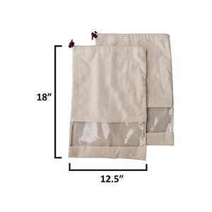 Sac à chaussures en coton personnalisé imprimé, économique, portable, avec cordon de serrage et fenêtre transparente – Promotion - Product Image 6